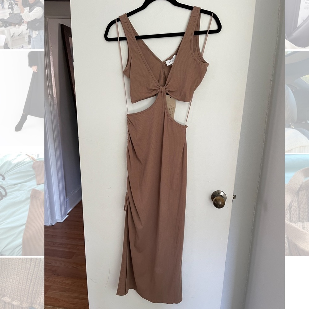 Tan cut out dress